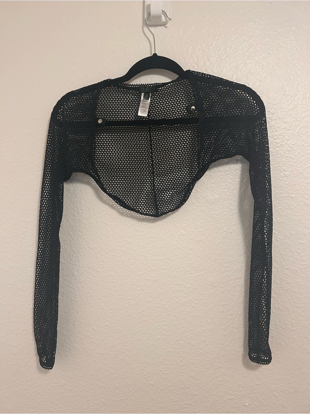 Club EXX Black Fishnet Cropped Shrug